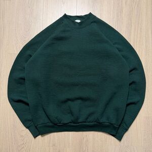 Vintage Fruit Of The Loom Long Sleeve Crewneck Sweatshirt Mens XL Forest Green